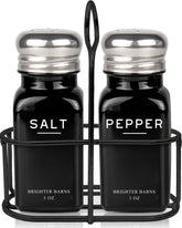 Brighter Barns salero y pimienta con porta para dosificación precisa en cada comida