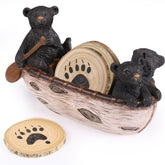 Briwooody posavasos de osos en canoa mamá remando: protege la superficie con estilo.