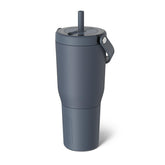 BrüMate Resa 35oz con manija en Nightfall Azul para transporte seguro sin derrames.