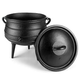 Bruntmor cazuela de hierro de 6 cuartos con tapa, ideal para guisos al aire libre.