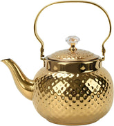 Tetera dorada BSDLZCH martillada con capacidad de 2L para té y café.