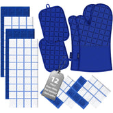 Guantes de horno BSKSSK, conjunto completo para manejo seguro de bandejas.