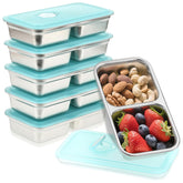 BSTUR contenedores snack acero inoxidable, 6 unidades, enfoque frontal