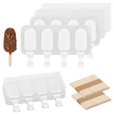 BTYMS moldes-paletas 4 cavidades con tapas, para porciones uniformes y sin derrames.