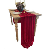 BTF Home camino de mesa en terciopelo rojo, elegante para cualquier mesa.