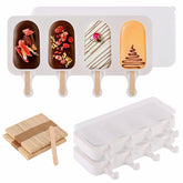 BTYMS moldes para paletas con 4 cavidades y tapas, aptos para congelador