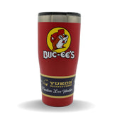 Vaso Buc-ee's rojo de acero inoxidable con Bucky, mantiene bebidas frías por más tiempo