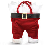 Burton & Burton Santa Pants bolsa roja para botella de vino, regalo festivo.