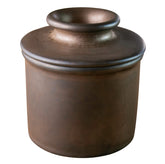 Butter Bell crock con tapa invertida de bronce mate para servir mantequilla fresca