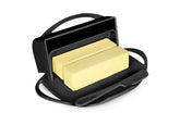 Butterie, fuente para mantequilla con tapa abatible lista para untar.