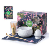 Buucup Tazón de matcha con diseño de cerezo primaveral para un ritual elegante