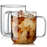 BWODYAY vaso cristal 16oz con arte latte, perfecto para presentar cafe art