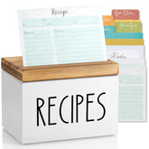 BWODYAY Recetario caja 4x6 con divisores removibles, ideal para adaptar espacio de tarjetas.