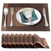 Manteles individuales BxzanDya, juego de 8, protección de mesa y limpieza sencilla.