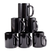 BYCNZB tazas 12 oz negro, conjunto de 6, ideales para café diario.
