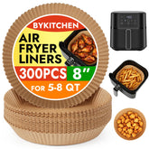 BYKITCHEN papel para freidora desechable 300 unidades, práctico para cocinar diario