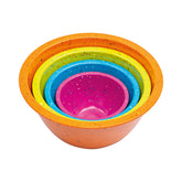 Tazones bzyoo Confetti de 18oz, apilables para optimizar espacio en la cocina.