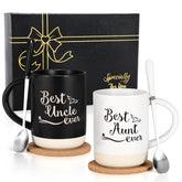 Cabtnca juego-tazas tio-tia navidad 16oz, regalo elegante para la familia.