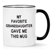Taza Cabtnca con mensaje de nieta favorita, ideal para regalo sentimental
