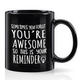 Taza Cabtnca recordatorio genial, vista frontal, ideal para café diario.