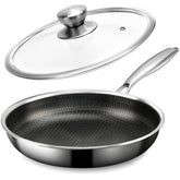 CADIVIZZO Sartén inox con recubrimiento panal antiadherente para cocción suave y menos grasa.