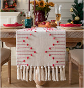 caflife camino de mesa de algodón natural 13x90, suave textura ideal para comidas diarias.