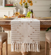 Caflife camino de mesa bohemio de algodón natural para cenas elegantes