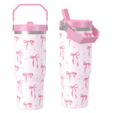 Cahduenx Bow Tumbler con asa y lazo, ideal para uso diario