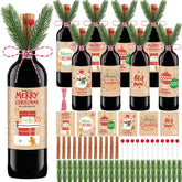 CANEGGG set de decoración para botellas navideñas con ramas de pino artificial
