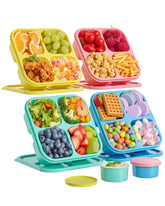 Canfanni caja merienda cuatro compartimentos, organización práctica para meriendas variadas.
