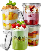 Canfanni conjunto de cuatro recipientes para avena nocturna y llevar