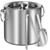 La hielera CAOANTRY de acero inoxidable con tapa mantiene el hielo frío por más tiempo.