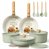 CAROTE set de sartenes con mango desmontable para almacenamiento compacto.