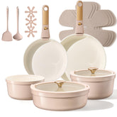 CAROTE set ceramico titanio 18 piezas, ideal para saltear facil y limpiar