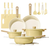 CAROTE set de cocina cerámico 24 piezas para cocinar rápido y con limpieza