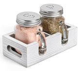 CB Accessories Mason Jar Sal y Pimienta, vista frontal, fácil identificación del contenido para uso diario