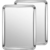 CEKEE bandeja de hornear en acero inoxidable, formato 16x12 para hornear de forma uniforme