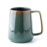 Taza Ceraozmus de cerámica verde, gran capacidad para café o té en casa.