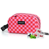 Cerbonny bolsa refrigerante pequeña rosa con cuadros, ideal para snacks