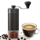 CEVING molino manual con ajustes externos para café expreso y filtrado.