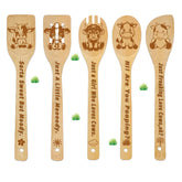 CHACROC cucharas de cocina de madera con vaca de tierras altas, perfecto para batir y servir