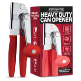 Chef Master abre latas manual con manija ergonómica para mayor comodidad.
