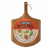 Paleta para pizza de acacia de Chef Pomodoro ideal para sacar pizzas de 14 pulgadas sin esfuerzo.