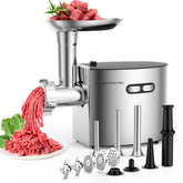 CHEFFANO Life Molino de carne eléctrico: rendimiento constante para recetas caseras.