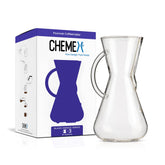 Chemex cafetera de vidrio con vertido suave para una taza limpia