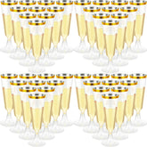 CHENGU copas champán plástico doradas para brindis elegantes en bodas