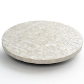 Chi An Home Lazy Susan capiz blanco con incrustación de perla para decoración elegante