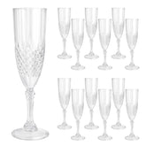 CHICERA copas de champagne de plástico blancas con diseño cristal, ideales para bodas