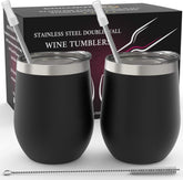 CHILLOUT LIFE, vaso de vino de acero inoxidable de 12 oz con diseño duradero