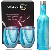 CHILLOUT LIFE: vaso vino inox 12oz en primer plano, mantiene bebidas frías o calientes.